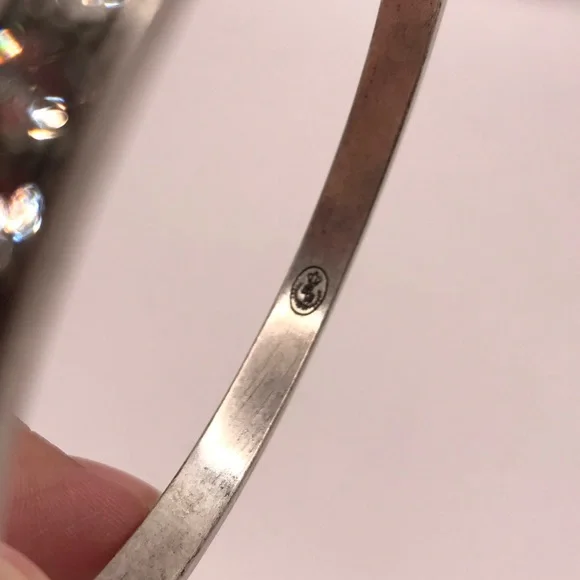 Premier Designs Antique Silver-Tone & Rhinestones Bangle Bracelet - Picture 4 of 7